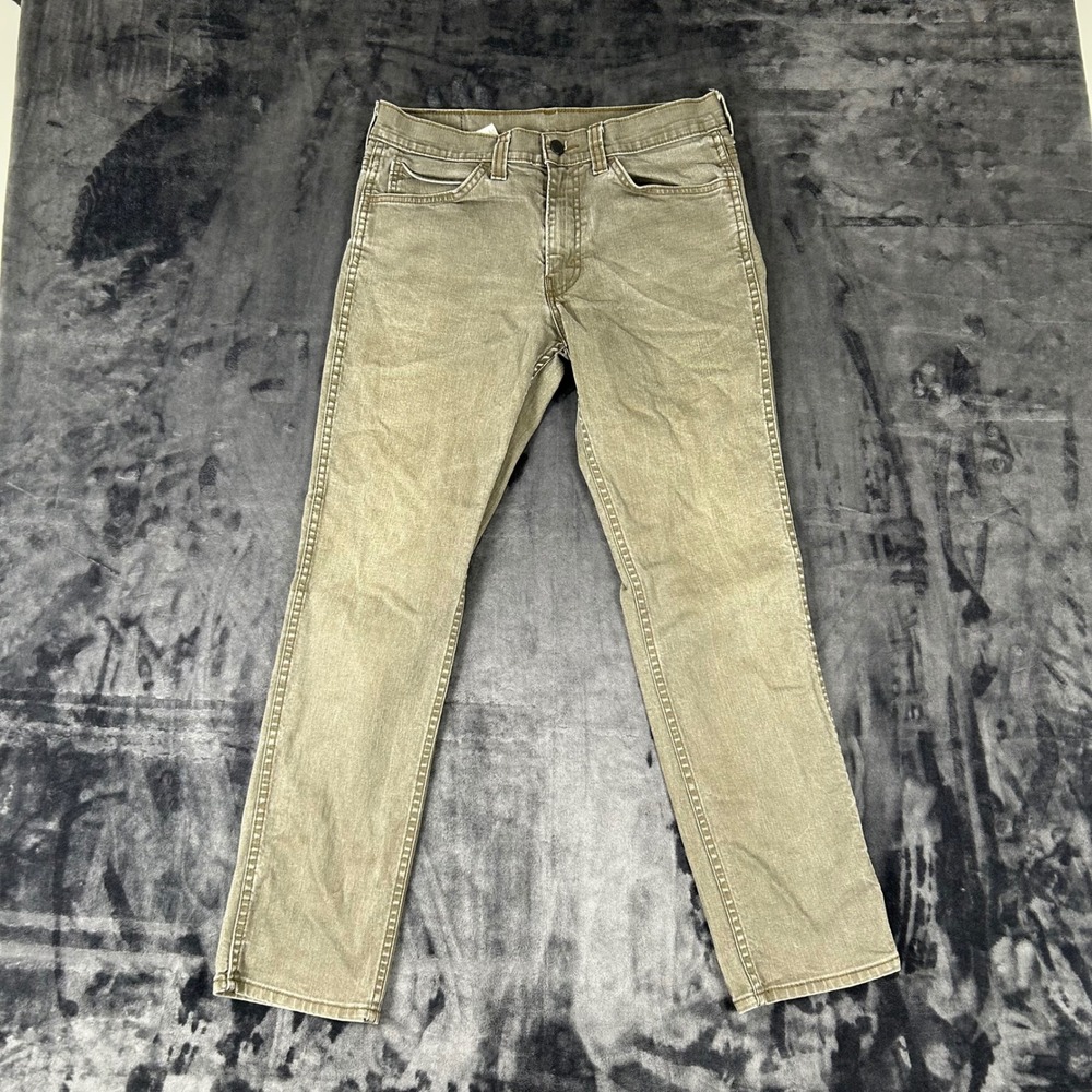 Levi's 511 Slim Fit Jeans Mens 32x30 Olive Green Khaki Faded Denim 04511-0150
